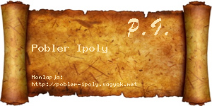 Pobler Ipoly névjegykártya